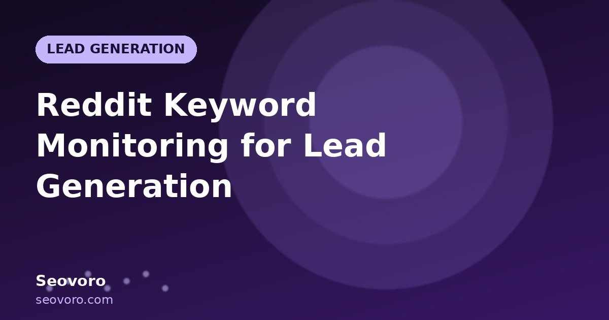 Reddit Keyword Monitoring for Lead Generation