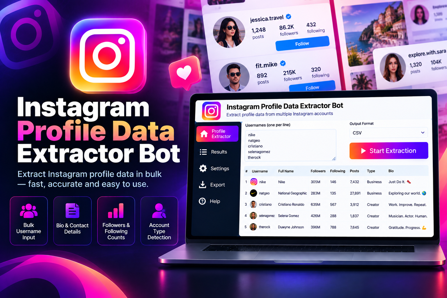 Instagram Profile Data Extractor Bot