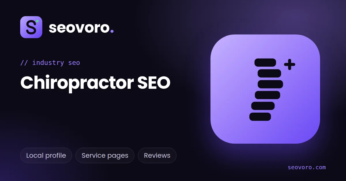 Chiropractor SEO illustration: a spine icon for local clinics