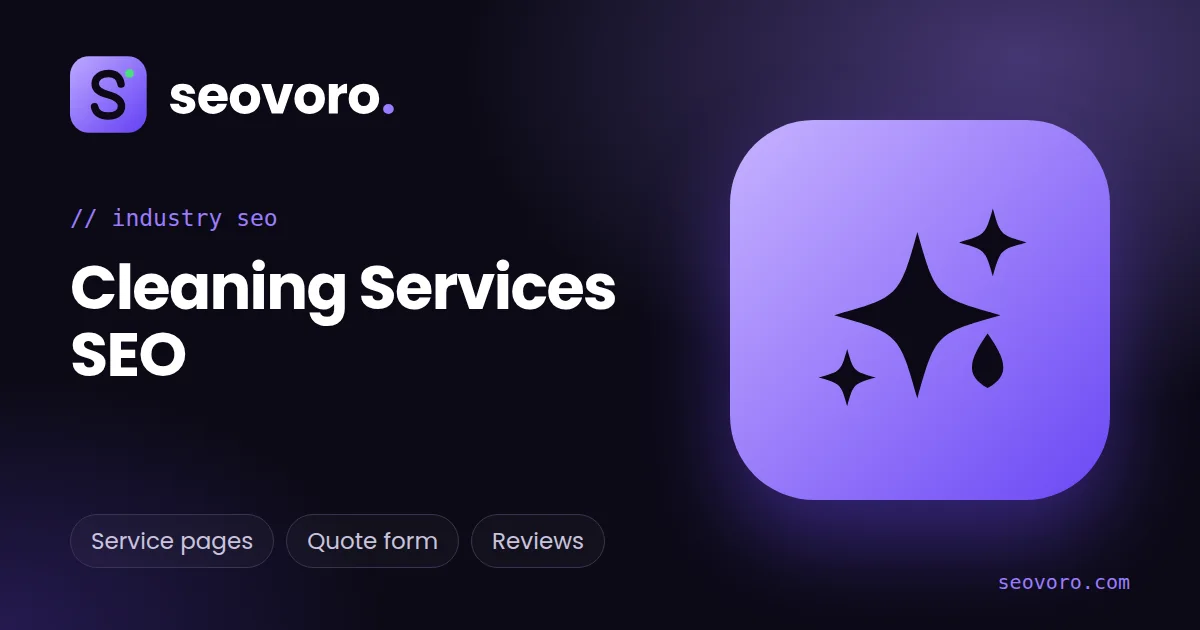 Cleaning company SEO illustration: sparkle icons for cleaning businesses