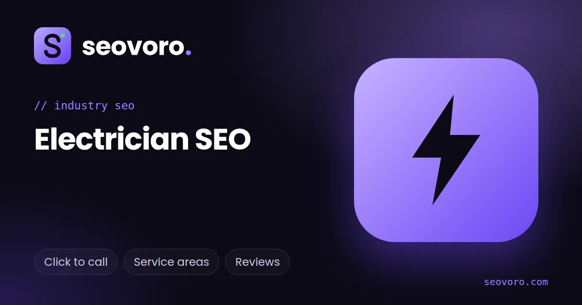 Electrician SEO illustration: a lightning bolt icon for local electrical contractors