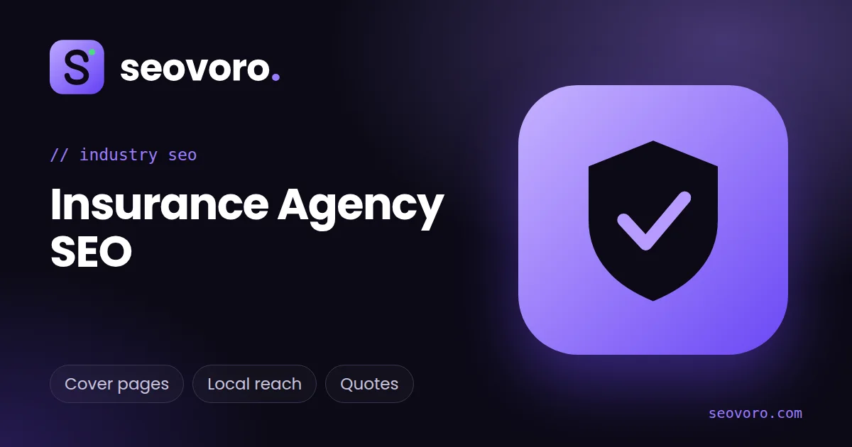 Insurance agency SEO illustration: a shield icon for insurance agents