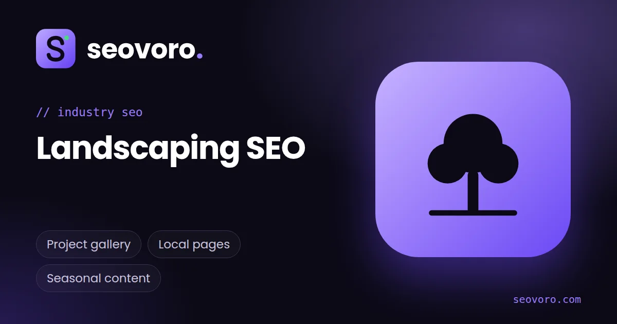 Landscaping SEO illustration: a tree icon for landscaping companies