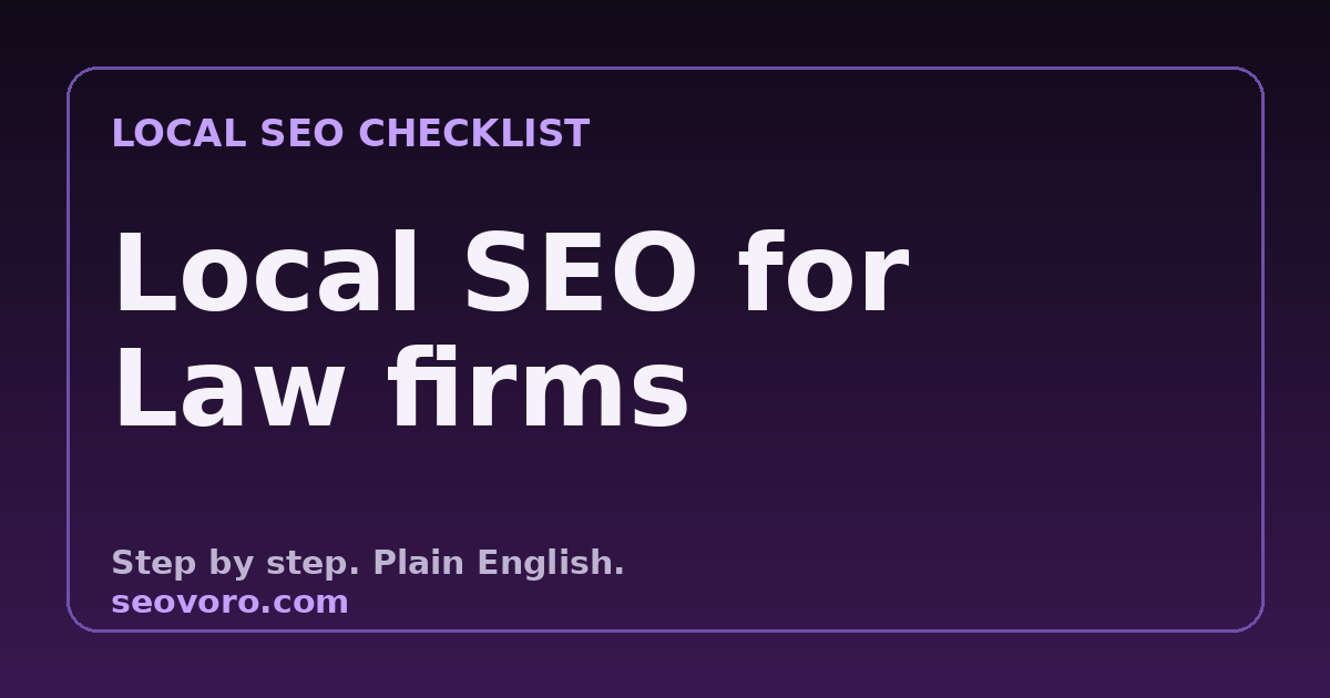 Local SEO Checklist for Law Firms (2026)