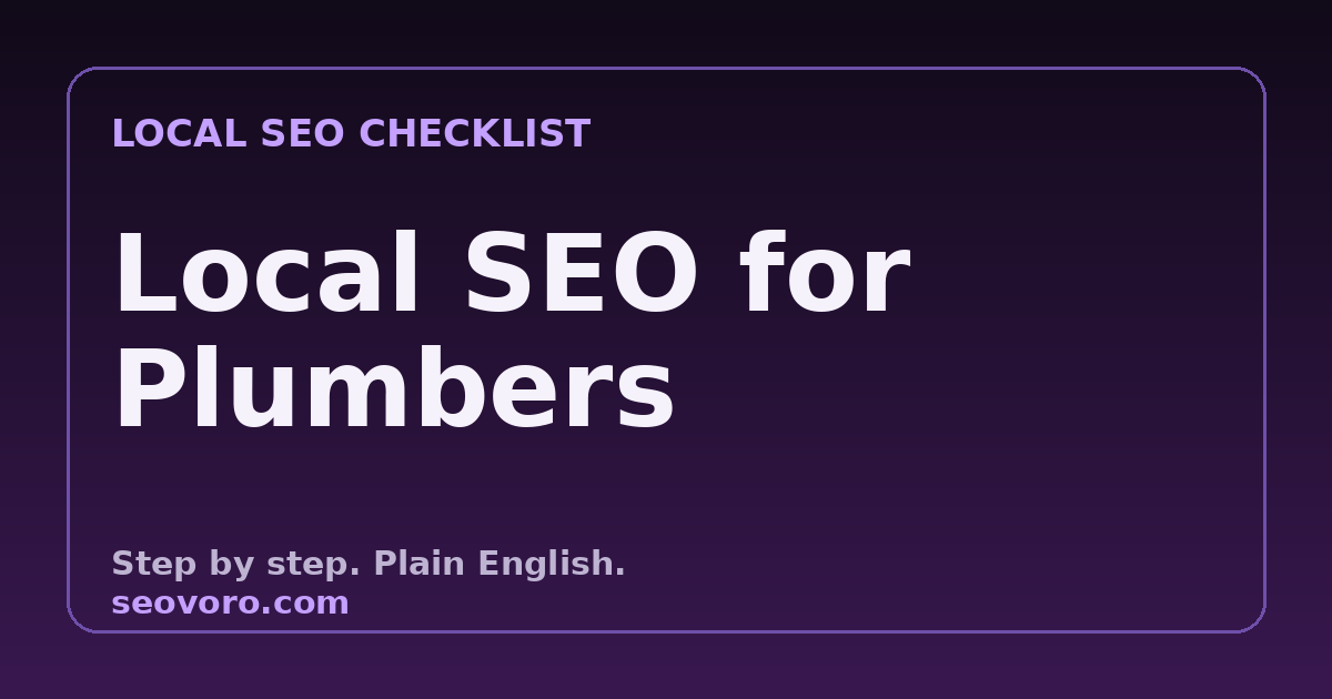 Local SEO Checklist for Plumbers (2026)